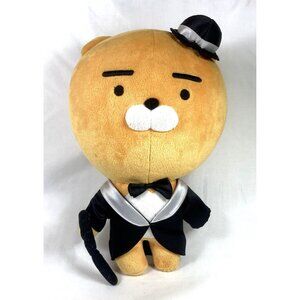 Kakao Friends Ryan Black Tie Cane Top Hat Costume 13” Plush Stuffed Toy